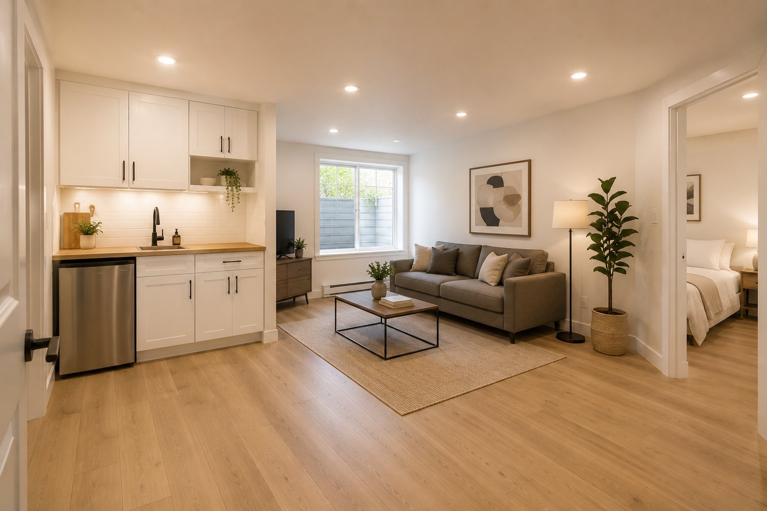 Case 02 — legal basement suite with kitchenette and bedroom