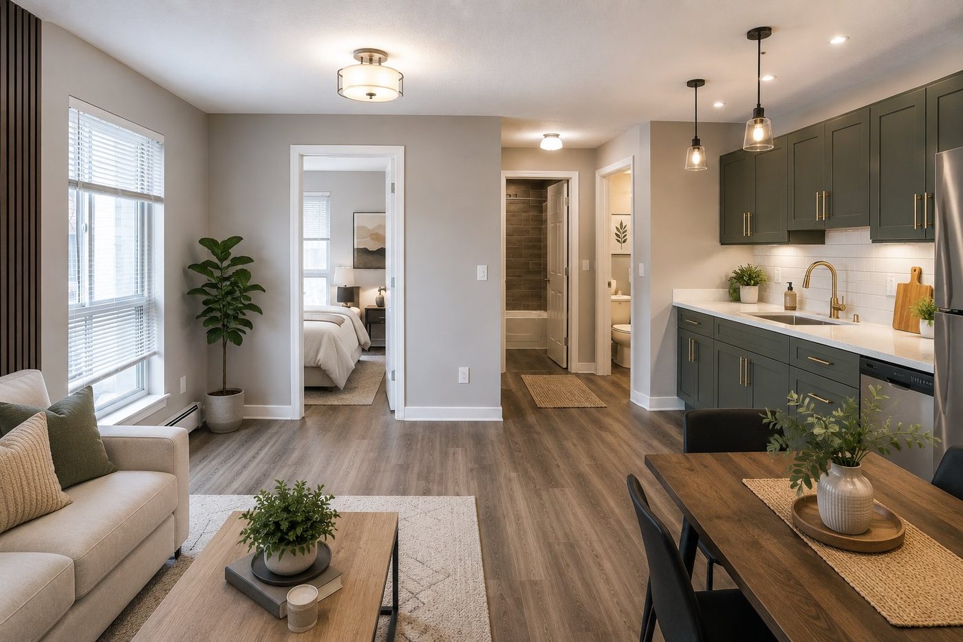 Pre-listing upgrade with designer cabinets, lighting, and full staging